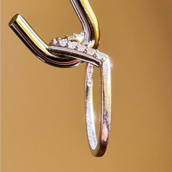 Genuine Diamond V Ring (1/10 ct. t.w.) in Sterling Silver, Size 5 - Picture 5 of 16